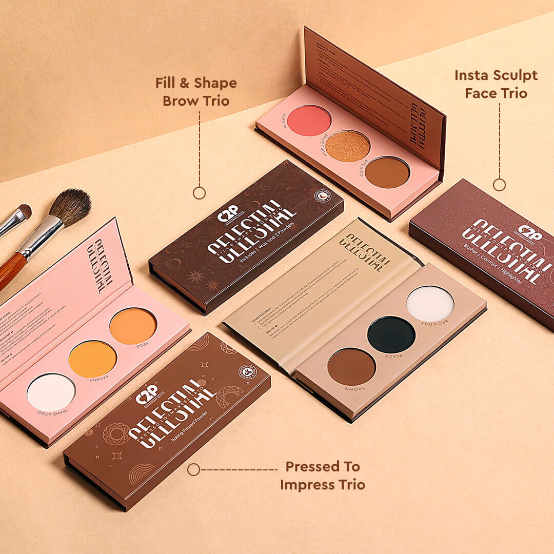 CELESTIAL INSTA SCULPT FACE PALETTE – Compact Contour, Blush & Highlight Trio for Effortless Face Definition (12g)