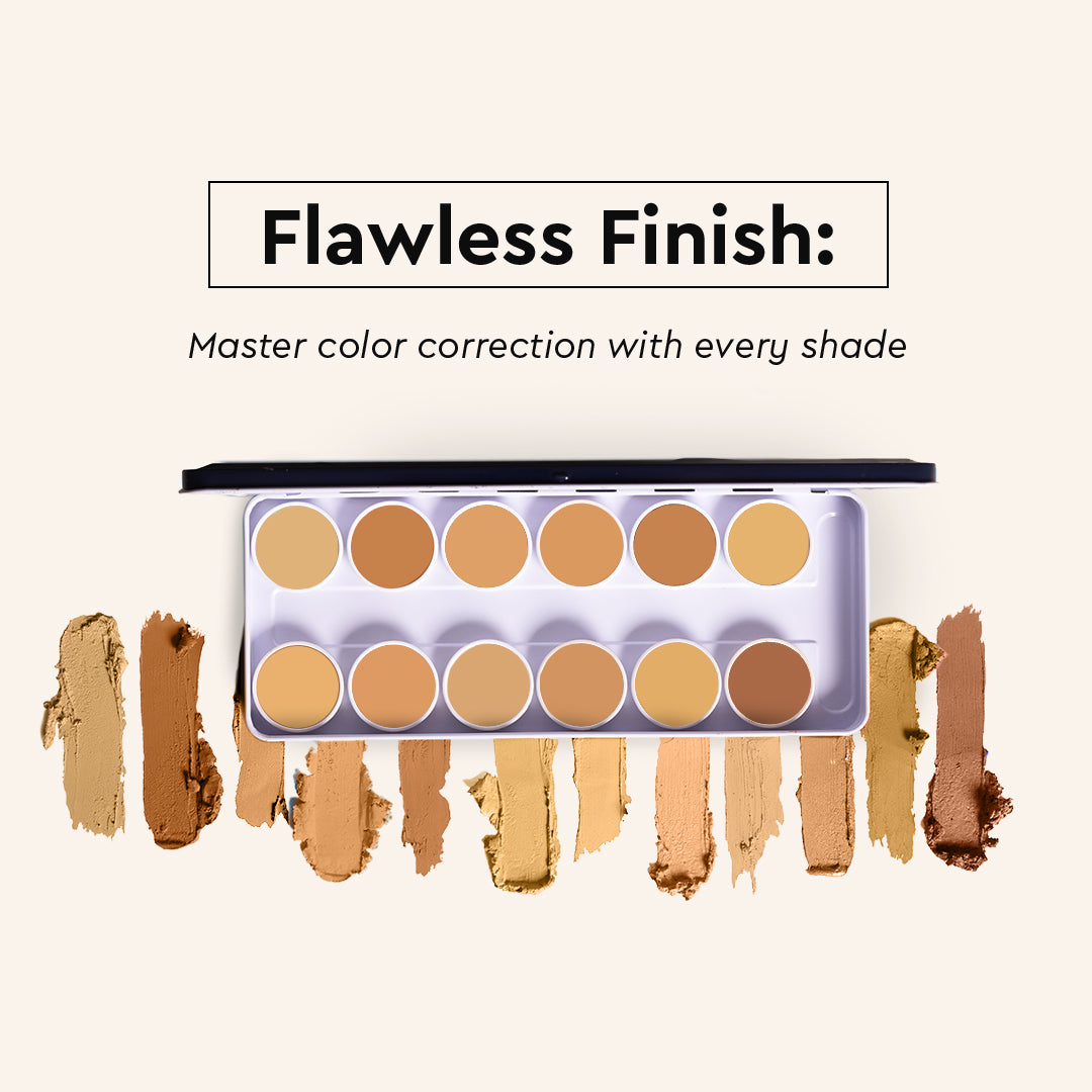 COVER & CONCEAL 12-1 SUPRA PALETTE - For Pigmented & Dry Skin | Full Coverage Concealer, Foundation & Contour Kit