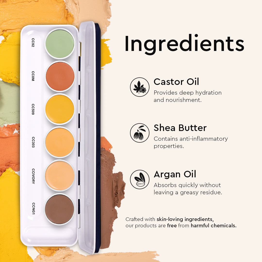 COVER & CONCEAL 6-1 SUPRA BASE PALETTE - For Dry Skin | Full Coverage Concealer, Foundation & Contour Kit