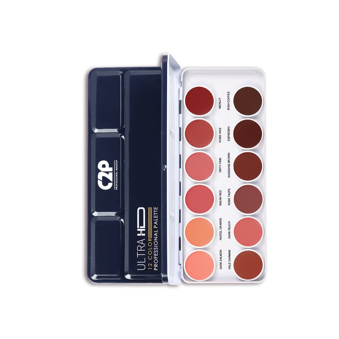 Ultra HD 12-COLOR LIP PALETTE – Create, Blend, and Shine with High Impact & Long-Lasting Formula