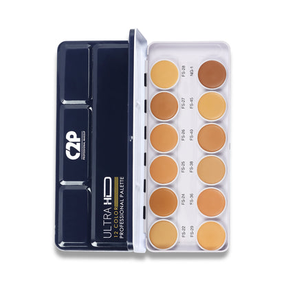 COVER &amp; CONCEAL 12-1 SUPRA PALETTE - For Pigmented &amp; Dry Skin | Full Coverage Concealer, Foundation &amp; Contour Kit