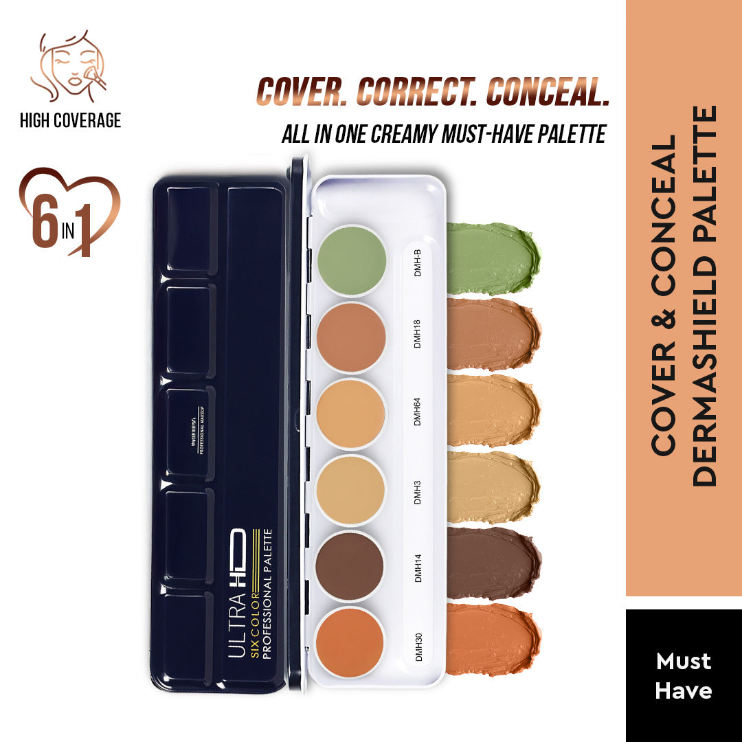 ULTRA HD COVER &amp; CONCEAL DERMASHIELD PALETTE 6 IN 1