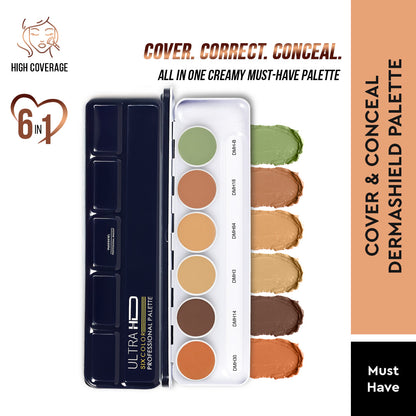 ULTRA HD COVER &amp; CONCEAL DERMASHIELD PALETTE 6 IN 1