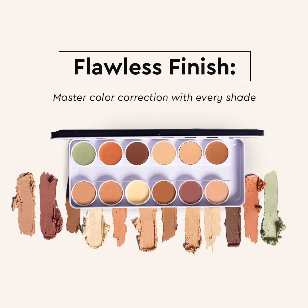 COVER &amp; CONCEAL 12-1 SUPRA PALETTE - For Pigmented &amp; Dry Skin | Full Coverage Concealer, Foundation &amp; Contour Kit