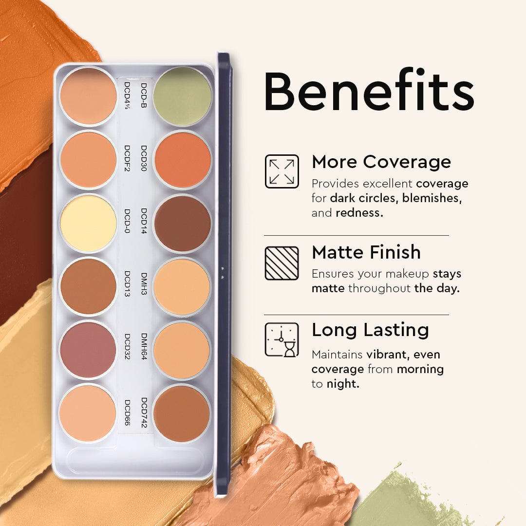 COVER &amp; CONCEAL 12-1 SUPRA PALETTE - For Pigmented &amp; Dry Skin | Full Coverage Concealer, Foundation &amp; Contour Kit