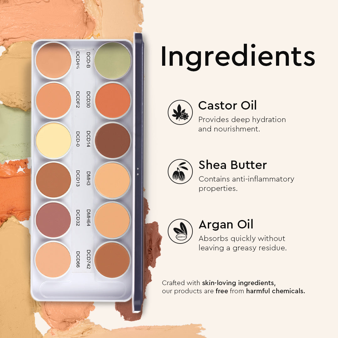 COVER &amp; CONCEAL 12-1 SUPRA PALETTE - For Pigmented &amp; Dry Skin | Full Coverage Concealer, Foundation &amp; Contour Kit