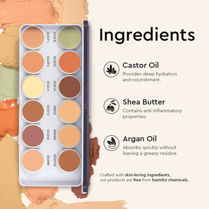 COVER &amp; CONCEAL 12-1 SUPRA PALETTE - For Pigmented &amp; Dry Skin | Full Coverage Concealer, Foundation &amp; Contour Kit