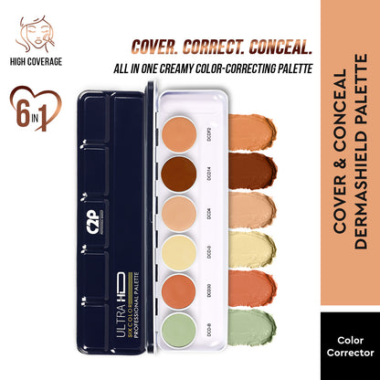 ULTRA HD COVER &amp; CONCEAL DERMASHIELD PALETTE 6 IN 1