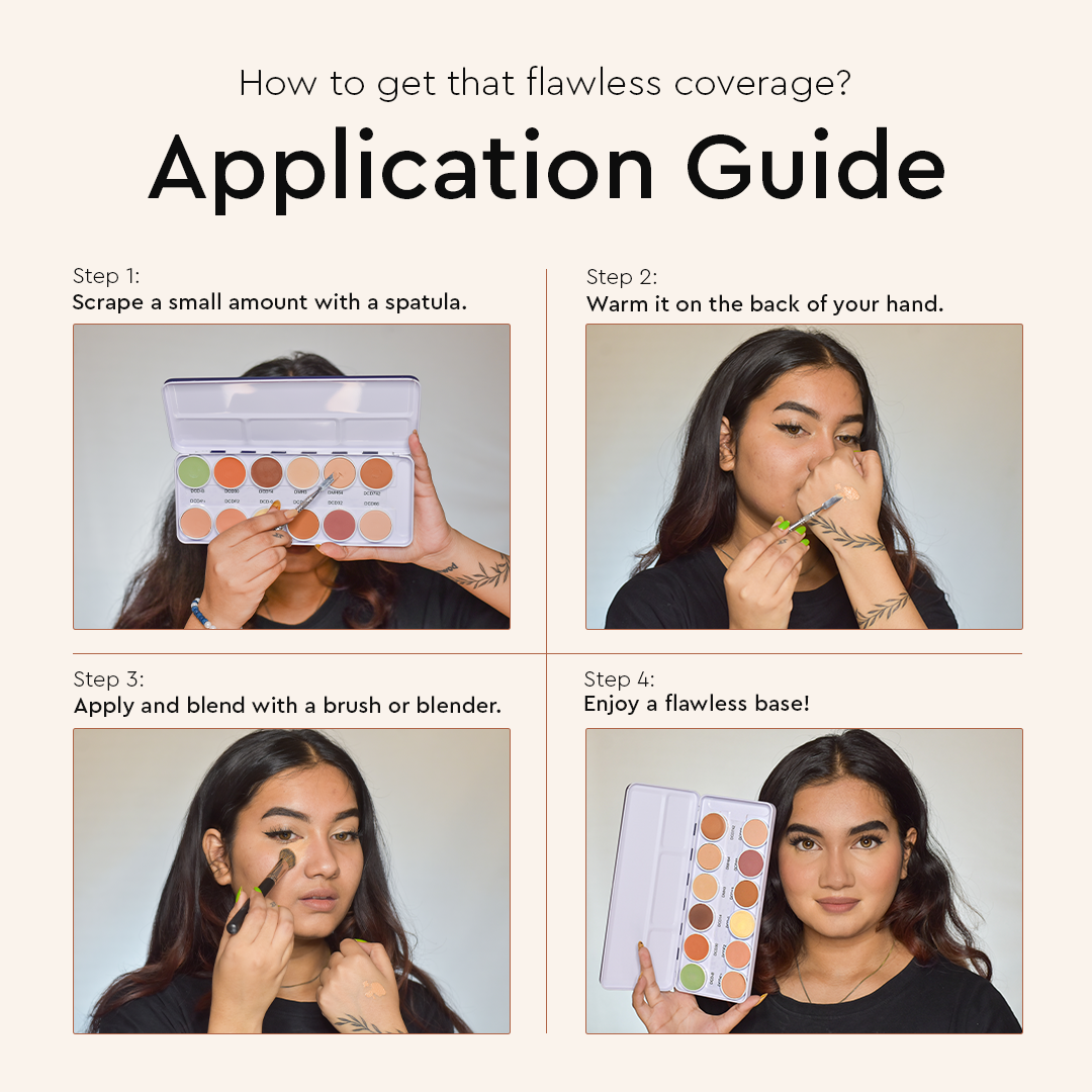 COVER &amp; CONCEAL 12-1 DERMA PALETTE - For Pigmented &amp; Oily Skin | Full Coverage Concealer, Foundation &amp; Contour Kit