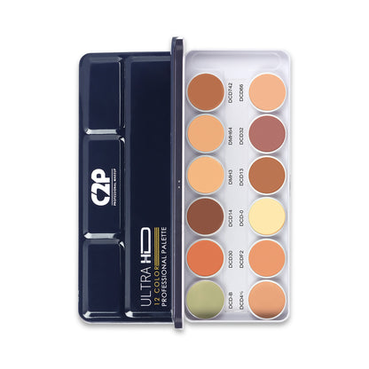 COVER &amp; CONCEAL 12-1 DERMA PALETTE - For Pigmented &amp; Oily Skin | Full Coverage Concealer, Foundation &amp; Contour Kit