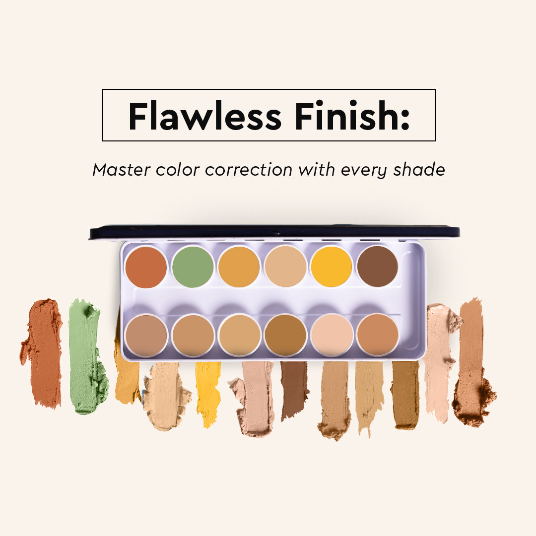 COVER &amp; CONCEAL 12-1 SUPRA PALETTE - For Pigmented &amp; Dry Skin | Full Coverage Concealer, Foundation &amp; Contour Kit