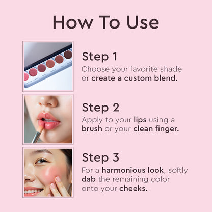 Ultra HD 6-Color Lip Palette – Create, Blend, and Shine with Long-Lasting, Hydrated Color
